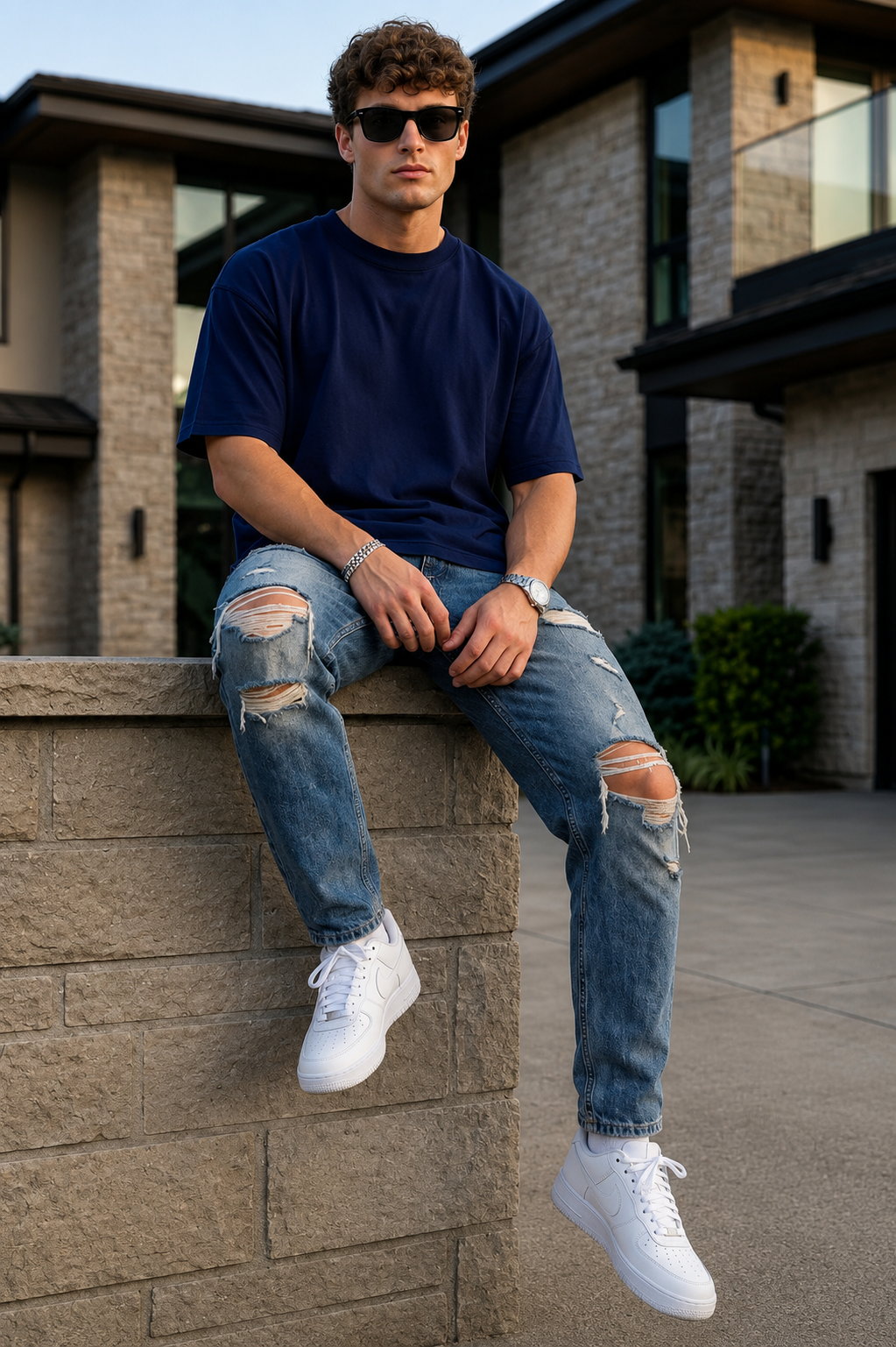 Arbor Vitae | Signature Five-Sleeve Tee – Classic Navy Blue