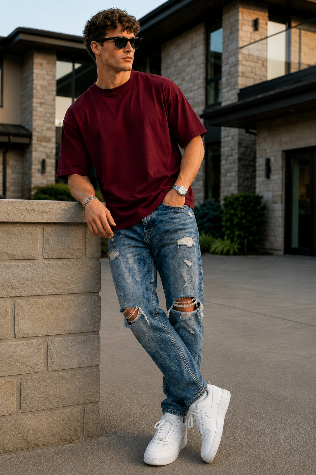Arbor Vitae | Signature Five-Sleeve Tee – Classic Maroon